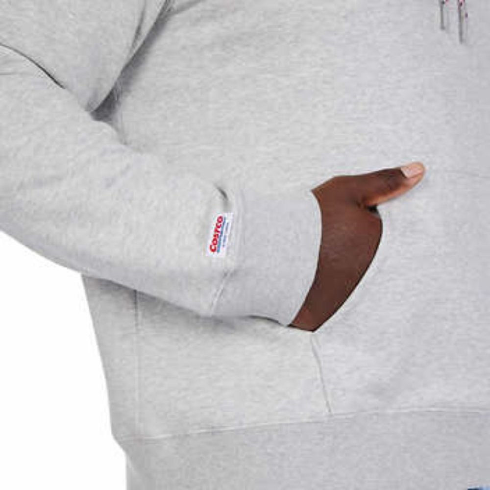 NWT Costco Wholesale Unisex Logo Hoodie, Gray, Men's Small/Women's Medium - Picture 3 of 6